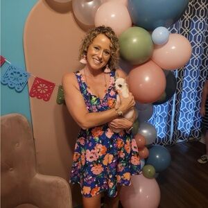 Blue & Pink Floral Dress